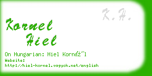 kornel hiel business card